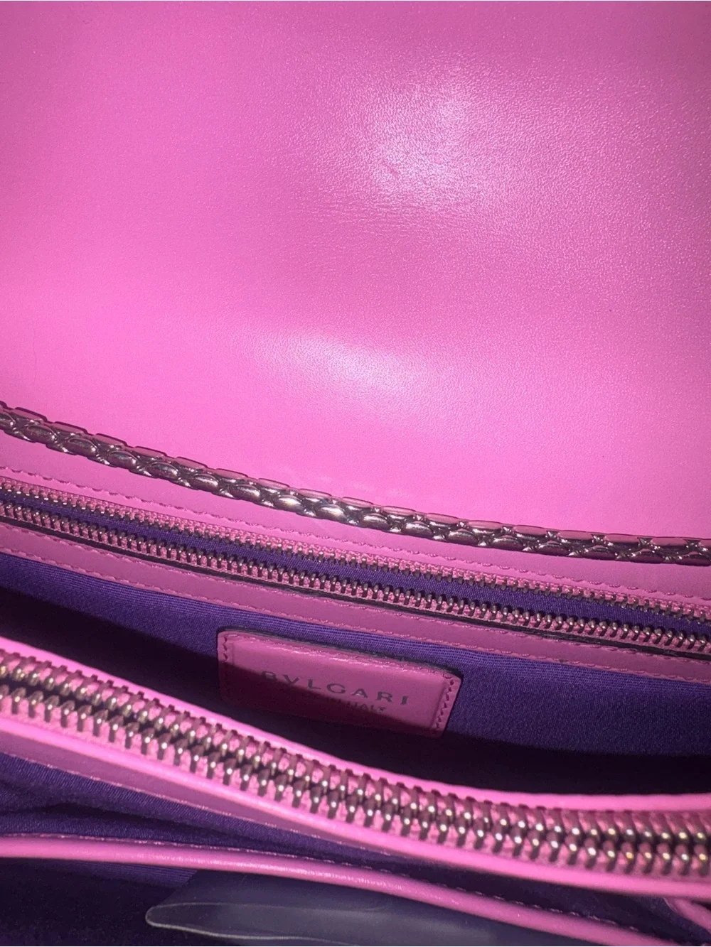 BVLGARI Calfskin Serpenti Forever Shoulder Bag Pink